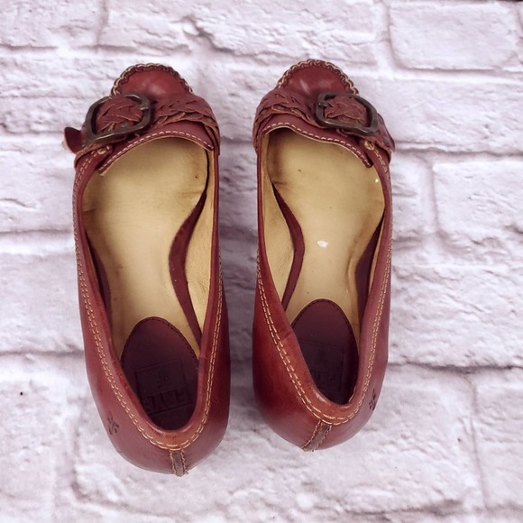 Frye Ruby Woven Moc Moccasins Size 8.5 flats red women's - Picture 9 of 10